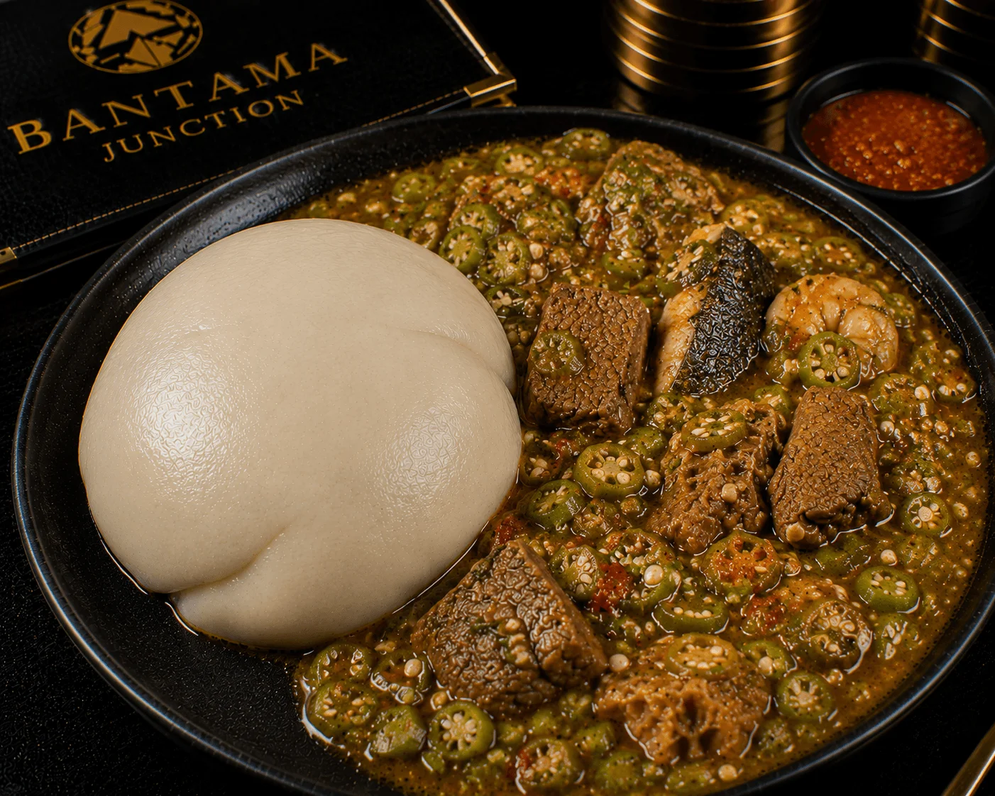 Pounded Yam with Okra
